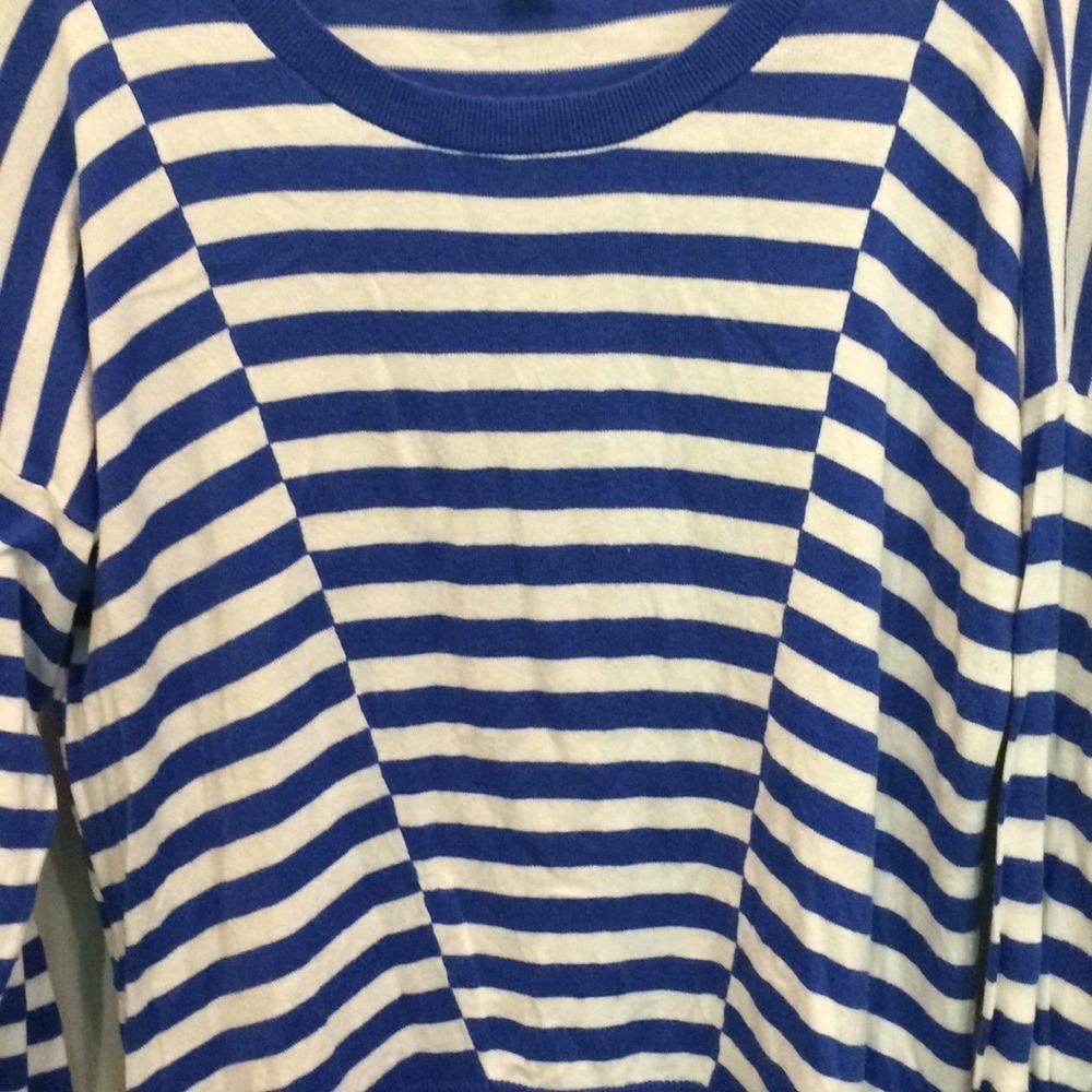 Michael Kors Blue White Nautical Stripe Sweater | Coastal Chic | Size Small - Picture 5 of 7